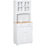 HOMCOM-Credenza-Alta-per-Cucina-Mobile-Buffet-in-Legno-Bianco-Armadio-Dispensa-in-Stile-Classico-Bianco-68x39-5x170cm