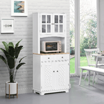 HOMCOM-Credenza-Alta-per-Cucina-Mobile-Buffet-in-Legno-Bianco-Armadio-Dispensa-in-Stile-Classico-Bianco-68x39-5x170cm