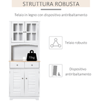 HOMCOM-Credenza-Alta-per-Cucina-Mobile-Buffet-in-Legno-Bianco-Armadio-Dispensa-in-Stile-Classico-Bianco-68x39-5x170cm