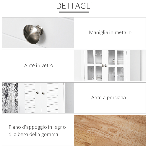 HOMCOM-Credenza-Alta-per-Cucina-Mobile-Buffet-in-Legno-Bianco-Armadio-Dispensa-in-Stile-Classico-Bianco-68x39-5x170cm