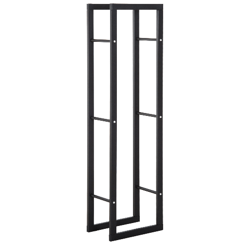 HOMCOM Scaffale Porta Legna Verticale per Interno in Ferro Nero, 40x25x150cm
