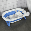 HOMCOM-Vaschetta-Bagnetto-Pieghevole-per-Bambini-0-3-Anni-con-Indicatore-di-Temperatura-e-Cuscino-81-5x50-5x23-5-cm-Blu