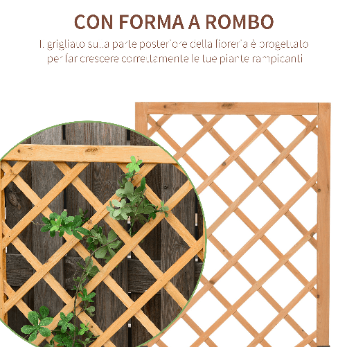Outsunny-Fioriera-con-Grigliato-da-Esterno-o-Giardino-Vaso-per-Piante-Rampicanti-in-Legno-60x40x160cm