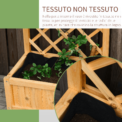 Outsunny-Fioriera-con-Grigliato-da-Esterno-o-Giardino-Vaso-per-Piante-Rampicanti-in-Legno-60x40x160cm