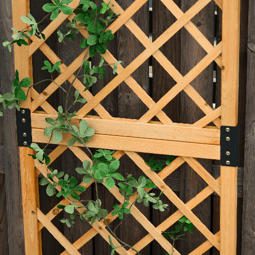 Outsunny-Fioriera-con-Grigliato-da-Esterno-o-Giardino-Vaso-per-Piante-Rampicanti-in-Legno-60x40x160cm