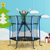 HOMCOM-Tappeto-Elastico-per-Bambini-3-10-Anni-con-Rete-di-Sicurezza-e-Corde-Elastiche--160x163-5-cm-Blu-e-Nero