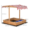 Outsunny-Sabbiera-per-Bambini-in-Legno-con-Tettuccio-Regolabile-Sedute-e-Vaschette-107-5x107-5x110cm