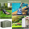 Outsunny-Casetta-da-Giardino-con-2-Porte-Scorrevoli-e-4-Prese-d-Aria-in-Acciaio-e-PP-277x195x192cm-Verde-Chiaro