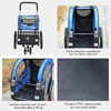 PawHut-Passeggino-2-in-1-per-Cani-e-Rimorchio-Bici-Ruote-Catarifrangenti-e-Bandierina-Blu