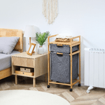 HOMCOM-Cesto-Portabiancheria-con-2-Scomparti-e-Ruote-Sacchi-in-Tessuto-e-Struttura-in-Bambu-42x35x84-5cm