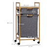 HOMCOM-Cesto-Portabiancheria-con-2-Scomparti-e-Ruote-Sacchi-in-Tessuto-e-Struttura-in-Bambu-42x35x84-5cm