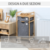 HOMCOM-Cesto-Portabiancheria-con-2-Scomparti-e-Ruote-Sacchi-in-Tessuto-e-Struttura-in-Bambu-42x35x84-5cm
