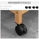 HOMCOM-Cesto-Portabiancheria-con-2-Scomparti-e-Ruote-Sacchi-in-Tessuto-e-Struttura-in-Bambu-42x35x84-5cm