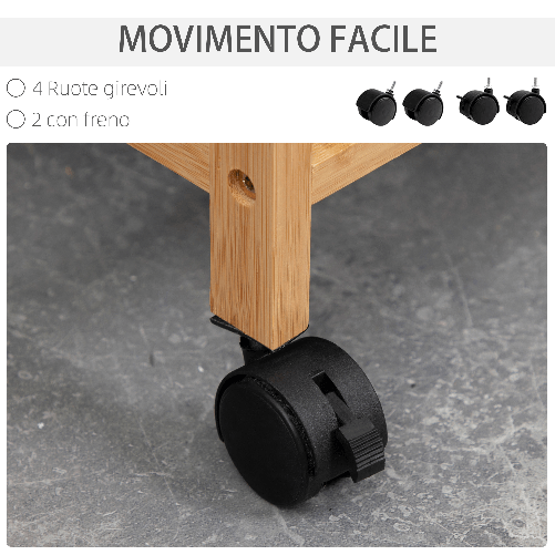 HOMCOM-Cesto-Portabiancheria-con-2-Scomparti-e-Ruote-Sacchi-in-Tessuto-e-Struttura-in-Bambu-42x35x84-5cm