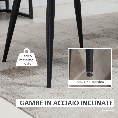 HOMCOM-Set-di-2-Sedie-Imbottite-Moderne-con-Rivestimento-in-Tessuto-Sedie-per-Soggiorno-e-Salotto---Grigio-Chiaro