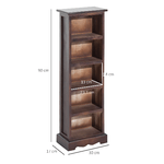 HOMCOM-Mobiletto-Scaffale-Porta-CD-con-5-Ripiani-di-Archivazione-in-Legno-Marrone-30x-17x-90cm