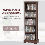 HOMCOM-Mobiletto-Scaffale-Porta-CD-con-5-Ripiani-di-Archivazione-in-Legno-Marrone-30x-17x-90cm