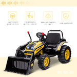 HOMCOM-Escavatore-Cavalcabile-per-Bambini-3-5-Anni-Ruspa-Giocattolo-a-Batteria-6V-con-Suoni-e-Luci-Velocita-1-5-2-5-km-h-132cmx62cmx65cm-Giallo