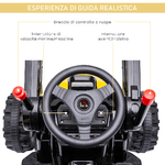 HOMCOM-Escavatore-Cavalcabile-per-Bambini-3-5-Anni-Ruspa-Giocattolo-a-Batteria-6V-con-Suoni-e-Luci-Velocita-1-5-2-5-km-h-132cmx62cmx65cm-Giallo