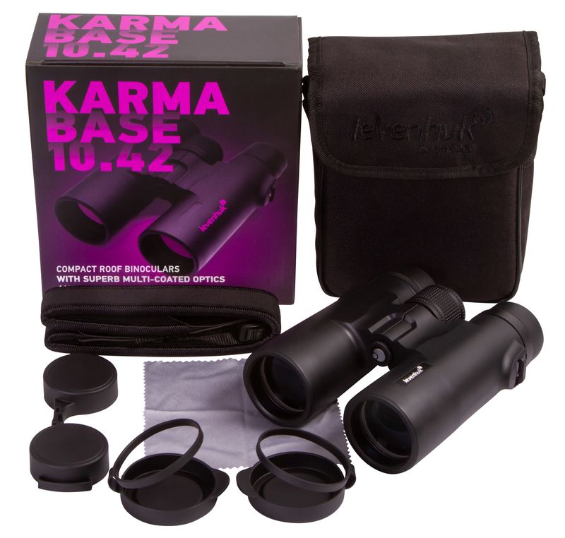 Levenhuk-Karma-BASE-10x42-binocolo-A-tetto-Nero