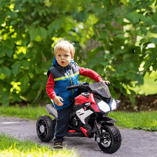 HOMCOM-Moto-Elettrica-per-Bambini-3-5-Anni-Max--25kg-con-Luci-Musica-Batteria-6V-e-Velocita-3km-h-86cmx42cmx52cm-Rossa
