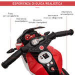 HOMCOM-Moto-Elettrica-per-Bambini-3-5-Anni-Max--25kg-con-Luci-Musica-Batteria-6V-e-Velocita-3km-h-86cmx42cmx52cm-Rossa