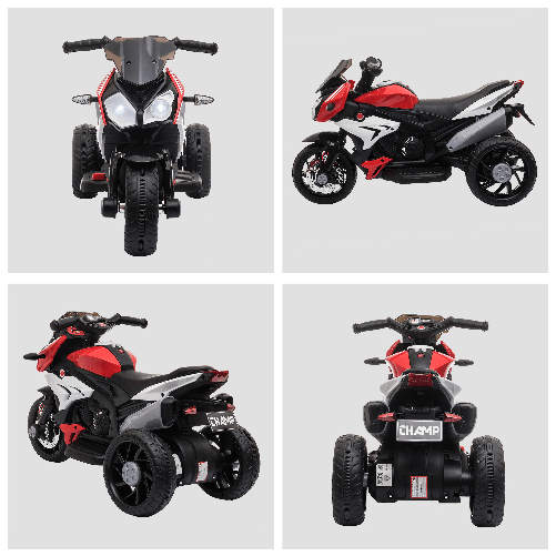 HOMCOM-Moto-Elettrica-per-Bambini-3-5-Anni-Max--25kg-con-Luci-Musica-Batteria-6V-e-Velocita-3km-h-86cmx42cmx52cm-Rossa