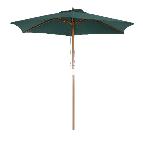 Outsunny-Ombrellone-da-Giardino-2-5x2-3m-a-6-Stecche-in-Legno-e-Poliestere-Verde-Scuro