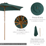 Outsunny-Ombrellone-da-Giardino-2-5x2-3m-a-6-Stecche-in-Legno-e-Poliestere-Verde-Scuro