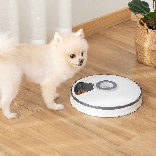 PawHut-Distributore-Automatico-Cibo-Cani-e-Gatti-6-Pasti-Ciotole-con-Timer-e-Display-LED-a-Batterie-Dispenser-Cibo-per-Piccoli-Animali-con-Musica