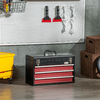 DURHAND-Cassetta-Porta-Attrezzi-in-Acciaio-con-3-Cassetti-e-Vassoio-Superiore-51x22x32-cm-Rosso-e-Nero