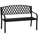 Outsunny-Panchina-da-Esterno-2-Posti-con-Braccioli-in-Acciaio-e-Ghisa-128x58-5x89cm-Nero
