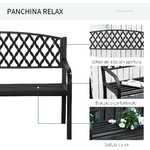Outsunny-Panchina-da-Esterno-2-Posti-con-Braccioli-in-Acciaio-e-Ghisa-128x58-5x89cm-Nero