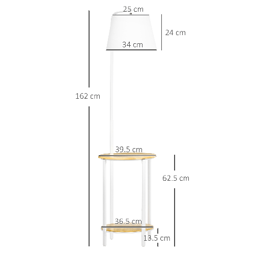 HOMCOM-Lampada-da-Terra-Moderna-con-Tavolino-a-2-Livelli-per-Soggiorno-e-Camera-da-Letto-in-Tessuto-Effetto-Lino-Bambu-e-Acciaio--37x162-cm