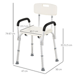 HOMCOM-Sedia-per-Doccia-e-Vasca-da-Bagno-con-Braccioli-e-Altezza-Regolabile