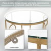HOMCOM-Set-2-Pezzi-Tavolini-da-Caffe-Design-Elegante-con-Motivi-a-Cerchio-Metallo-e-Vetro-Temperato--41x57cm----36x51cm