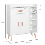 HOMCOM-Mobiletto-con-Piedini-in-Legno-di-Pino-Bianco-80-x-29-5-x-96cm