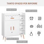 HOMCOM-Mobiletto-con-Piedini-in-Legno-di-Pino-Bianco-80-x-29-5-x-96cm