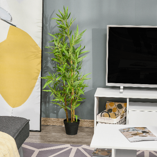 Outsunny-Bambu-in-Vaso-Artificiale-Pianta-Finta-Decorativa-per-Interno-ed-Esterno-Alta-120cm-Verde