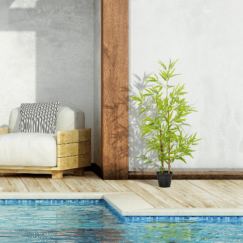 Outsunny-Bambu-in-Vaso-Artificiale-Pianta-Finta-Decorativa-per-Interno-ed-Esterno-Alta-120cm-Verde