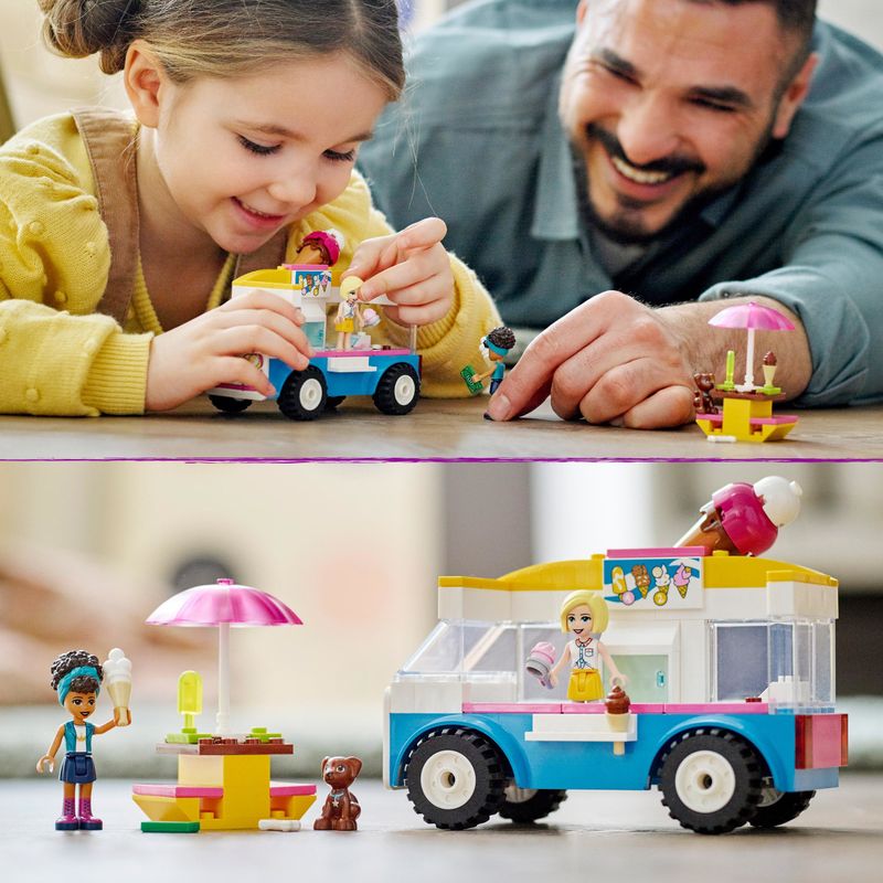 LEGO-Friends-41715-Il-Furgone-dei-Gelati-Set-con-Gelato-e-Cane-Giocattolo-con-Mini-Bamboline-Giochi-per-Bambini-dai-4-Anni