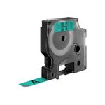 DYMO D1 - Standard Etichette - Nero su verde - 12mm x 7m (D1-TAPE 12MM X 7M - BLACK ON GREEN)