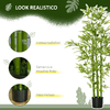 HOMCOM-Pianta-Finta-di-Bambu-Alta-150cm-con-Vaso-Incluso-per-Interno-ed-Esterno