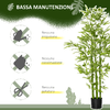 HOMCOM-Pianta-Finta-di-Bambu-Alta-150cm-con-Vaso-Incluso-per-Interno-ed-Esterno