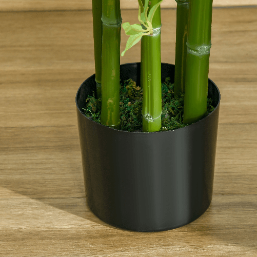 HOMCOM-Pianta-Finta-di-Bambu-Alta-150cm-con-Vaso-Incluso-per-Interno-ed-Esterno