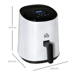 HOMCOM-Friggitrice-ad-Aria-2-5L-1300W-con-7-Menu-Schermo-LED-e-Tegame-33-9x24-9x29-9cm