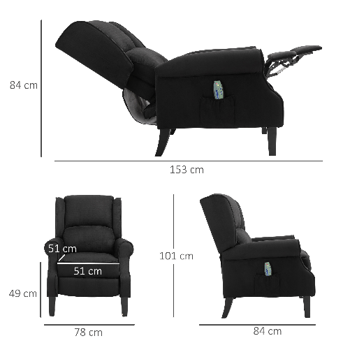 HOMCOM-Poltrona-Massaggiante-e-Reclinabile-con-Funzione-Riscaldante-e-Telecomando-78x84x101cm-Nero