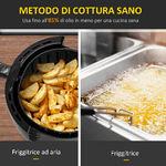 HOMCOM-Friggitrice-ad-Aria-2-5L-1300W-con-7-Menu-Schermo-LED-e-Tegame-33-9x24-9x29-9cm