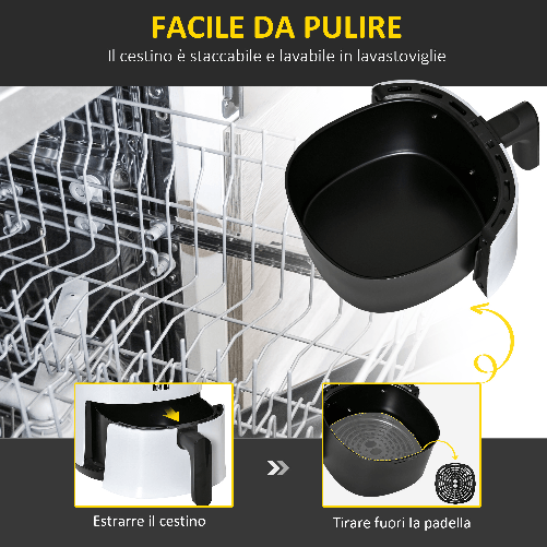 HOMCOM-Friggitrice-ad-Aria-2-5L-1300W-con-7-Menu-Schermo-LED-e-Tegame-33-9x24-9x29-9cm