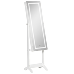 HOMCOM-Specchio-Portagioie-Autoportante-con-Luce-LED-Inclinazione-Regolabile-e-Serratura-46x36-5x151-5cm